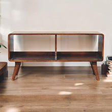 Load image into Gallery viewer, Curved Double Slot Media Unit - Dark Brown
