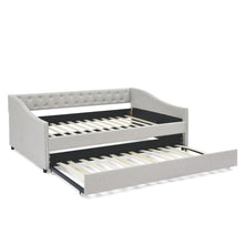 Load image into Gallery viewer, Upholstered Tufted Daybed With Drawers, Waved Arms
