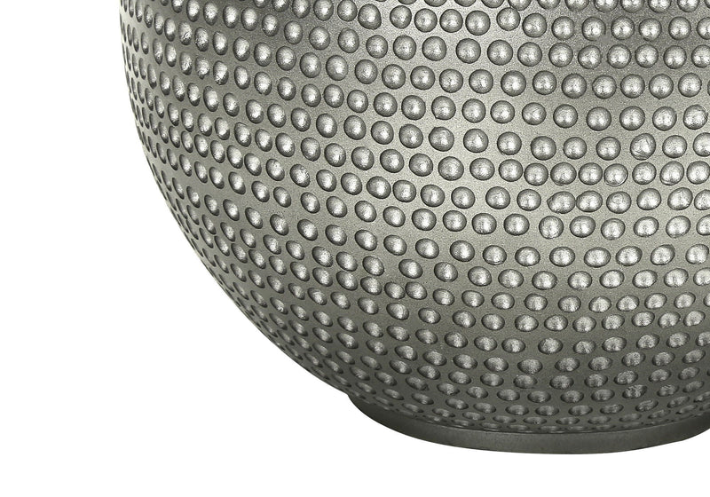 Round Table Lamp With Ivory Drum Shade - Gray