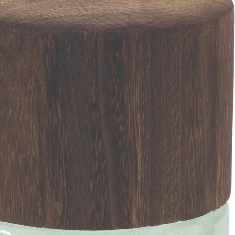 Round Table Vase With - Brown / Sage