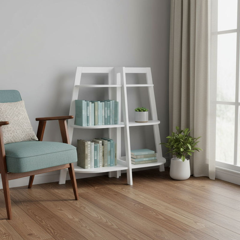 Six Tier Etagere Bookcase - White