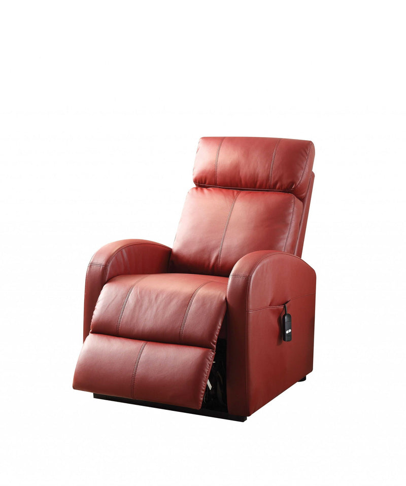 Tufted Faux Leather Power Lift AssiStand Recliner - Red