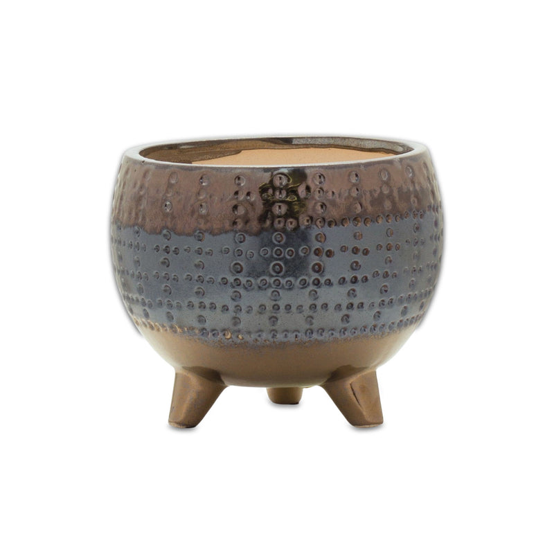 Round Pot Planter - Blue / Clay