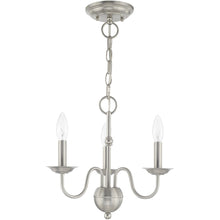 Load image into Gallery viewer, 13" Three Light Dimmable Chandelier With Shades - Nickel

