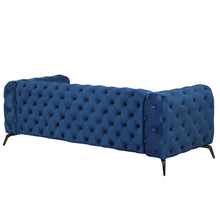 Load image into Gallery viewer, 85.5&quot; Velvet Upholstered Sofa with Sturdy Metal Legs,Modern Sofa Couch with Button Tufted Back, 3 Seater Sofa Couch for Living Room,Apartment,Home Office,Blue
