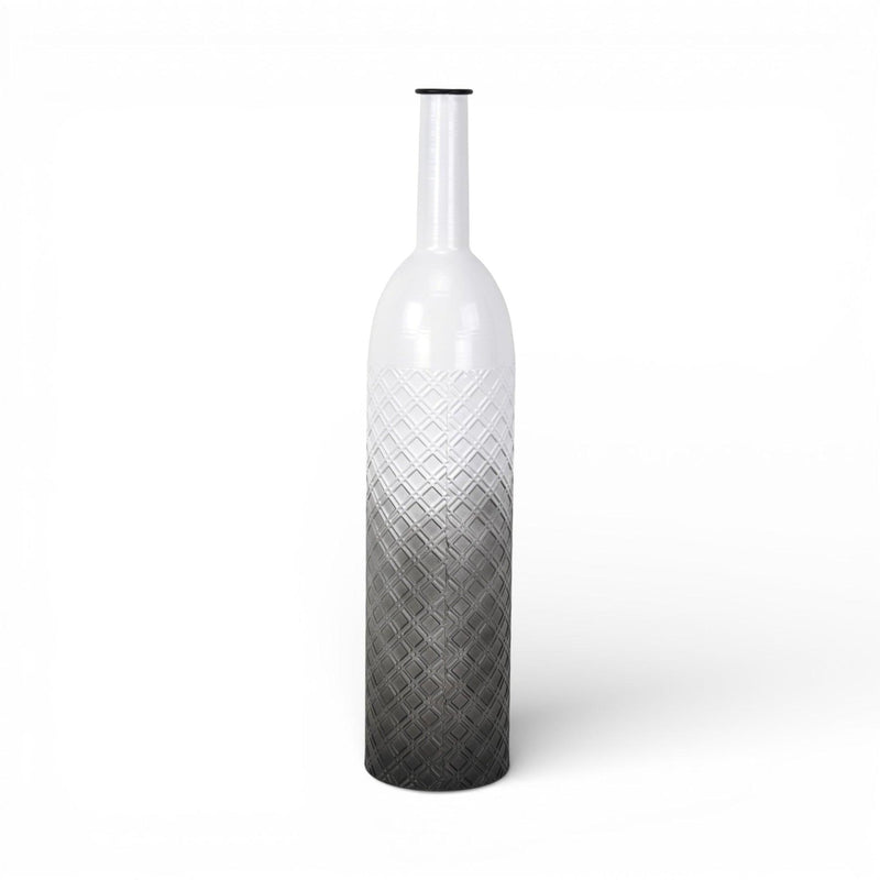 Ombre Cylinder Floor Vase (743363) - White / Gray