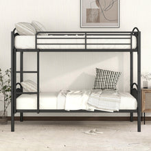 Load image into Gallery viewer, Twin Over Twin Metal Bunk Bed,Divided into Two Beds(Black){OLD SKU:MF280424AAB}
