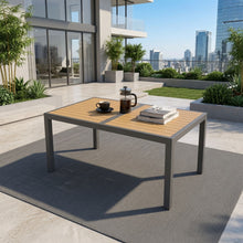 Load image into Gallery viewer, Rectangle Outdoor Patio Table With Slatted Top - Gray
