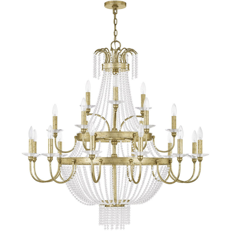 Multi Light Dimmable Chandelier With Shades - Gold