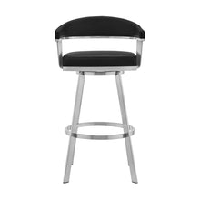 Load image into Gallery viewer, 34" Swivel Backless Counter Height Bar Chair - Black / Silver

