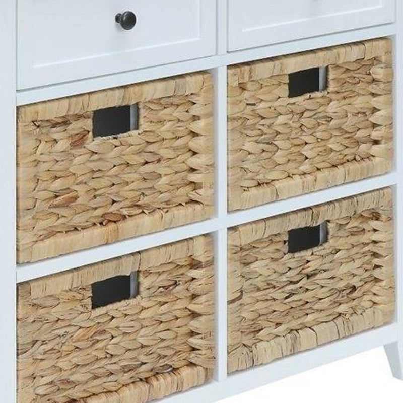 30" X 13" X 28" Wood Veneer 6 Drawers Accent Chest - White