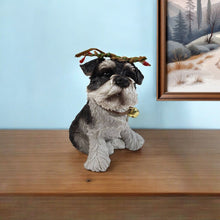 Load image into Gallery viewer, Poly Dog Christmas Figurine - Black / White / Gold
