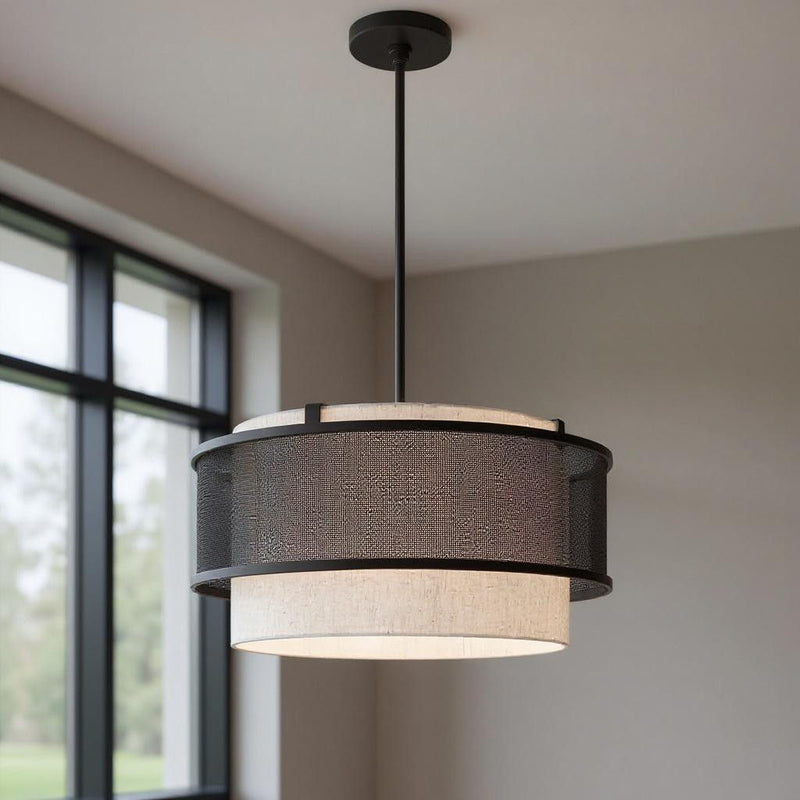 18" Four Light Dimmable Chandelier With Shades - Bronze