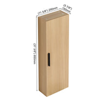 Load image into Gallery viewer, Tall Floating Bathroom Side Cabinet, Wall Mounted Single Door Storage - Light Oak
