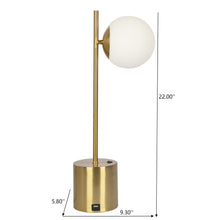 Load image into Gallery viewer, Ethereal - Modern Small Table Lamp, Desk Lamp Fixture With Globe Shade - Gold / White
