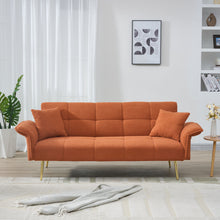 Load image into Gallery viewer, Convertible Double Futon Sofa Bed With Folding Armrests For Living Rooms
