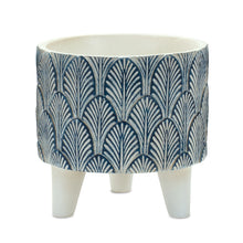 Load image into Gallery viewer, Poly Geometric Pot Planters (Set of 2) - Blue / White
