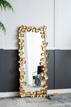 Load image into Gallery viewer, Full Length Mirror With en Leaf Accents, Floor Miiror For Living Room Bedroom - Gold
