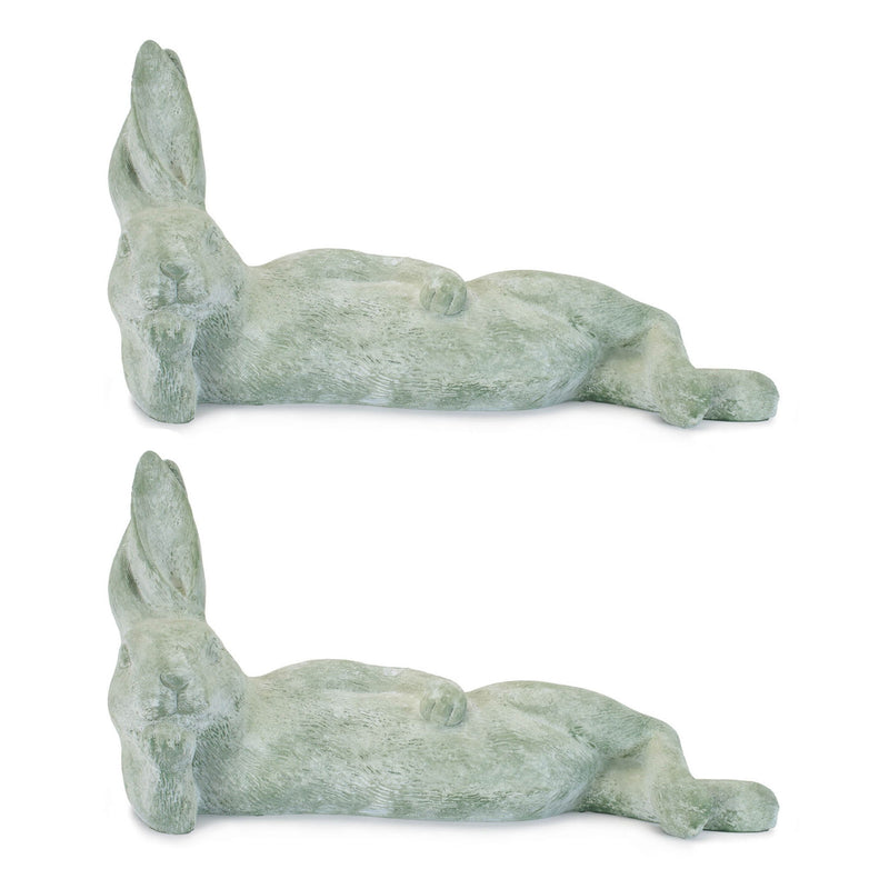 Polyresin Rabbit Figurine (Set of 2) - Green