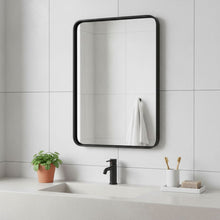 Load image into Gallery viewer, 30" Metal Floating Framed Bathroom Vanity Mirror - Black
