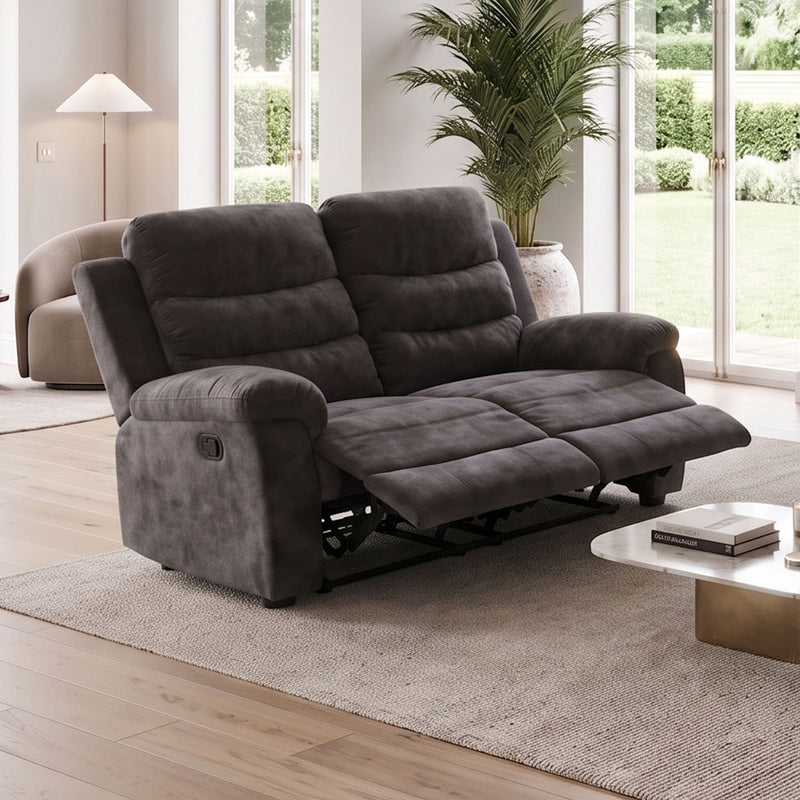 2 Seat Manual Recliner Loveseat With 150° Deep Recline, For Small Living Spaces - Dark Gray