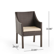 Load image into Gallery viewer, Outdoor Rattan Dining Chair With Straight Legs And Sloped Arms (Sey of 2)
