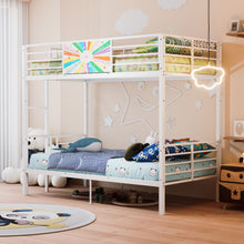 Load image into Gallery viewer, Bunk Bed, Convertible To 2 Separate Twin Size Beds &amp; Full Length Guardrail &amp; Ladder, No Box Spring Needed - White
