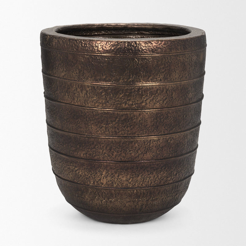 Round Floor Vase (729961) - Antiqued Brass