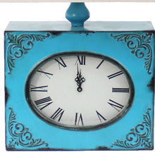 Load image into Gallery viewer, Vintage Metal Clock Base Table Lamp - Blue
