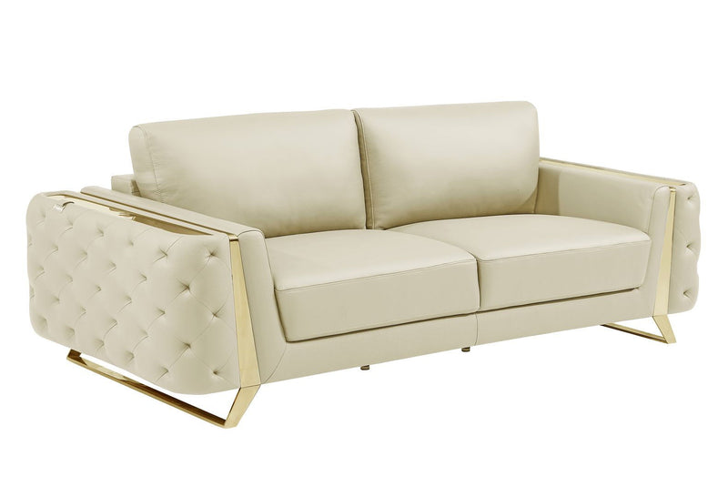 Italian Leather Sofa (720455) - Beige
