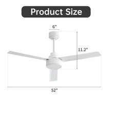 Load image into Gallery viewer, Ceiling Fan Without Light, 3 Blades Farmhouse Ceiling Fan With Remote Control 6-Speed Reversible Dc Motor For Living Room, Bedroom, Kitche
