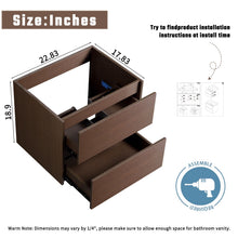 Load image into Gallery viewer, Wall-Mounted Bathroom Vanity, Soft-Close Drawer, Premium Slides - Black Brown
