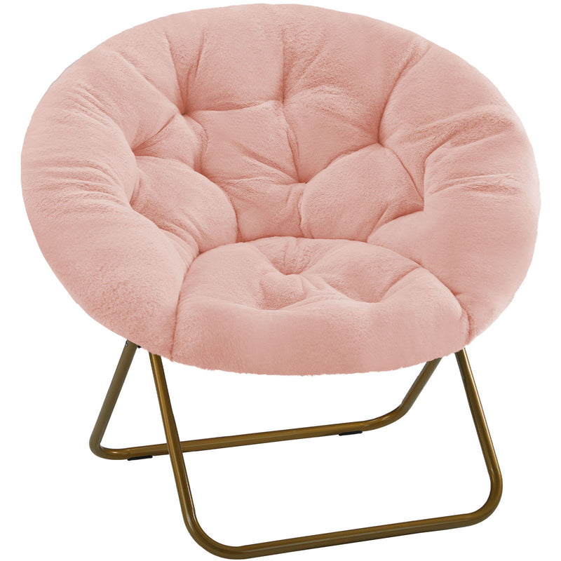 Tufted Lounge Chair - Brown / Pink