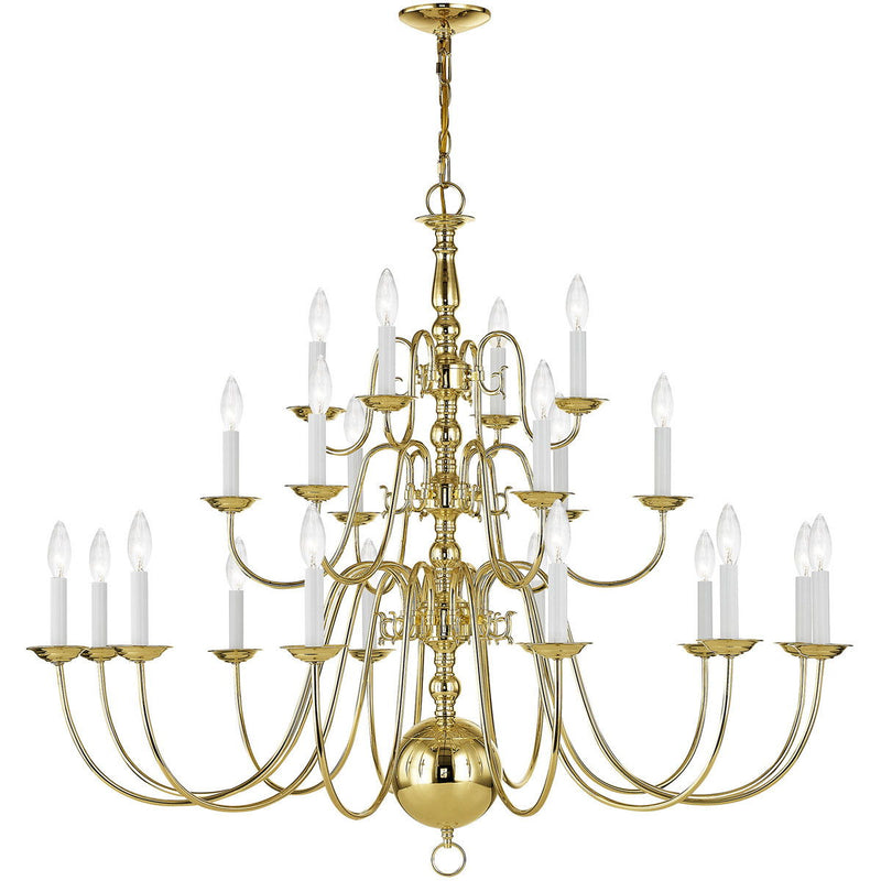 Multi Light Dimmable Chandelier With Shades - Brass
