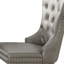 Load image into Gallery viewer, Tufted Upholstered Faux Leather Wing Back Dining Side Chairs (Set of 2) - Champagne
