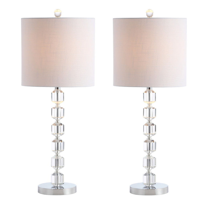 28" Table Lamps With Drum Shades (Set of 2) - Silver