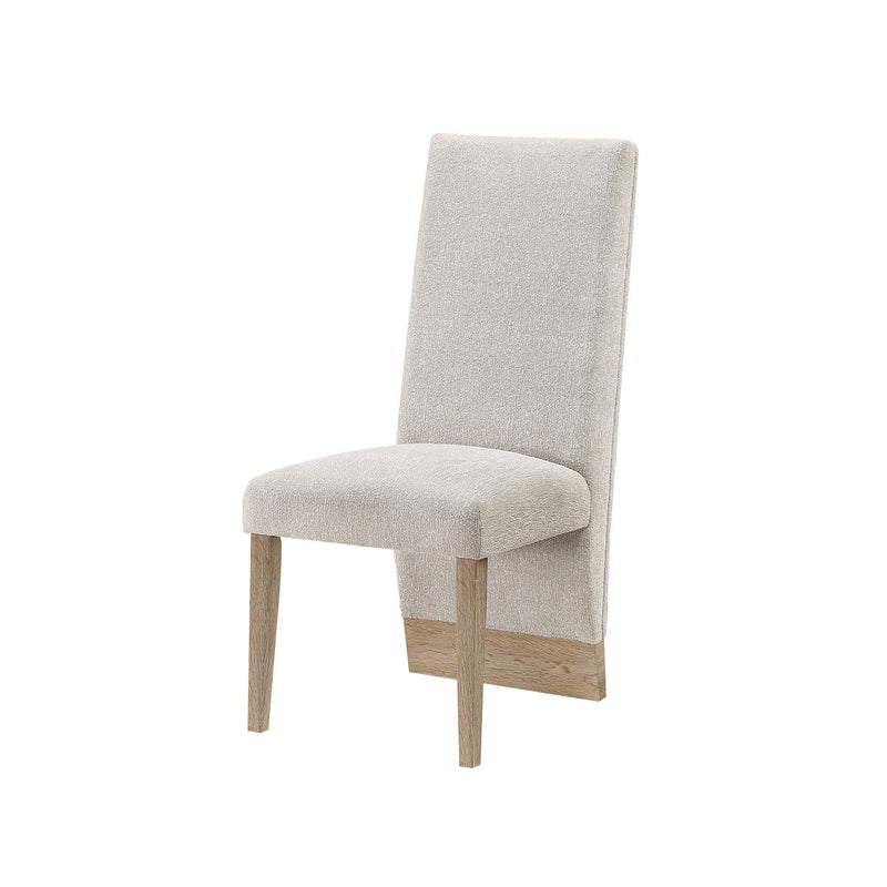 Upholstered Fabric Dining Side Chairs (Set of 2) - Beige / Natural