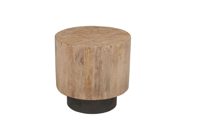 Solid Wood Round Pedestal End Table (723201) - Brown