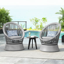 Load image into Gallery viewer, Modern Swivel Wicker Lounge Chair With Round Design
