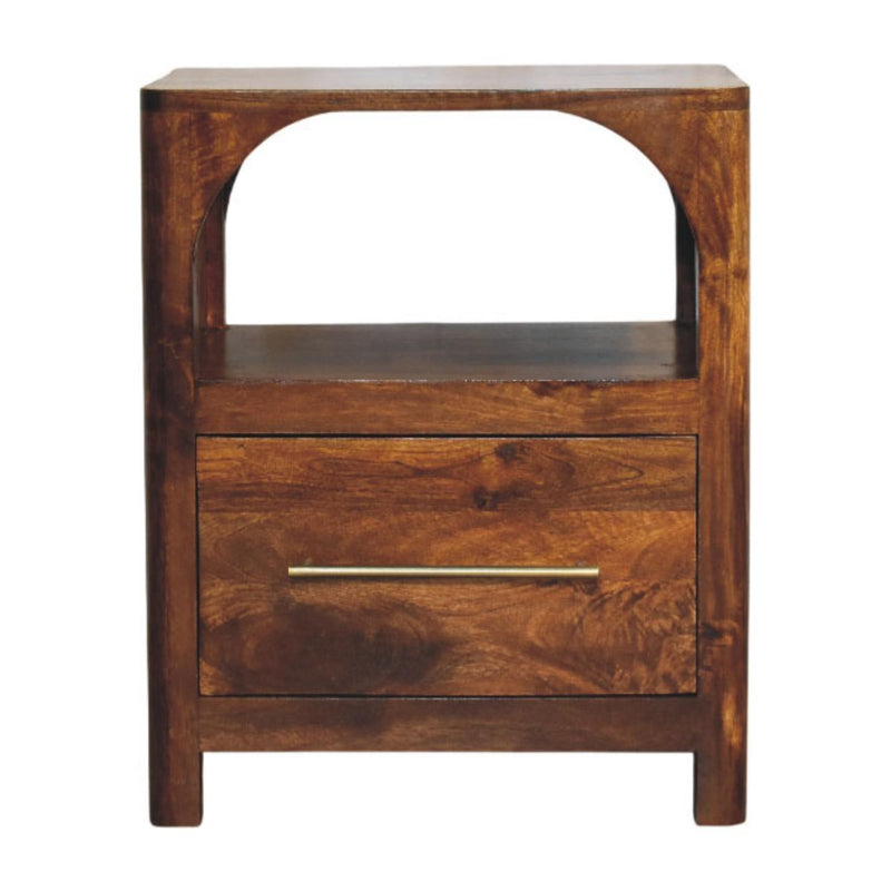 Solid Wood One Drawer Nightstand (738442) - Brown