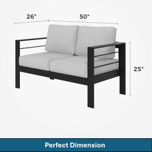 Load image into Gallery viewer, Patio All-Weather Loveseat With Thick Cushions

