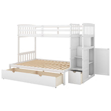 Load image into Gallery viewer, Bunk Bed, Convertible Bottom Bed, Storage Shelves And Drawers
