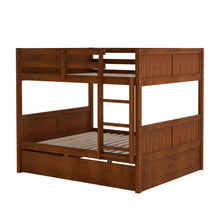 Load image into Gallery viewer, Full Over Full Bunk Bed with Twin Size Trundle, Walnut (old sku: LP000250AAL)
