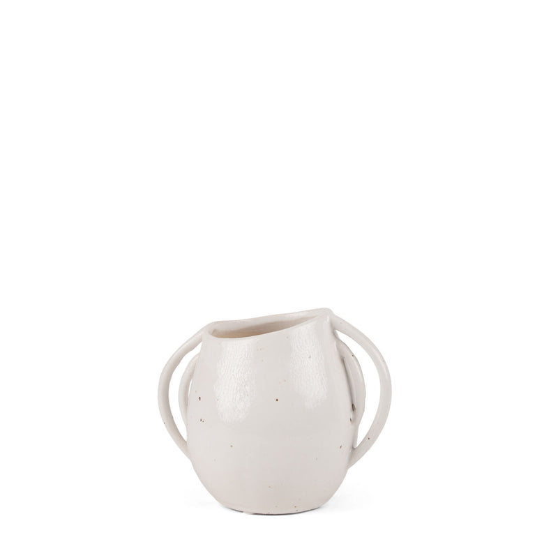 Speckle Amphora Table Vase - Cream