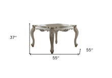 Load image into Gallery viewer, 55" Solid Wood And Solid Manufactured Wood Dining Table - Antiqued White
