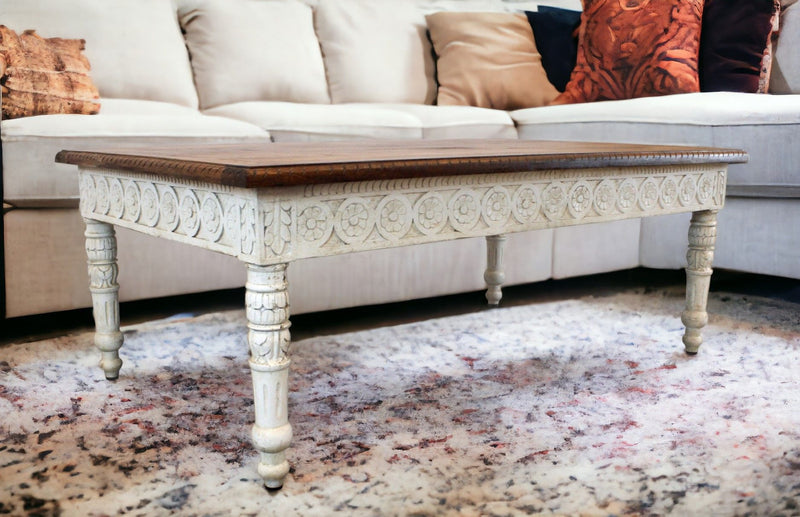 Decorative Coffee Table - Brown And White