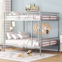 Load image into Gallery viewer, Full Over Full Metal Bunk Bed, Sliver
