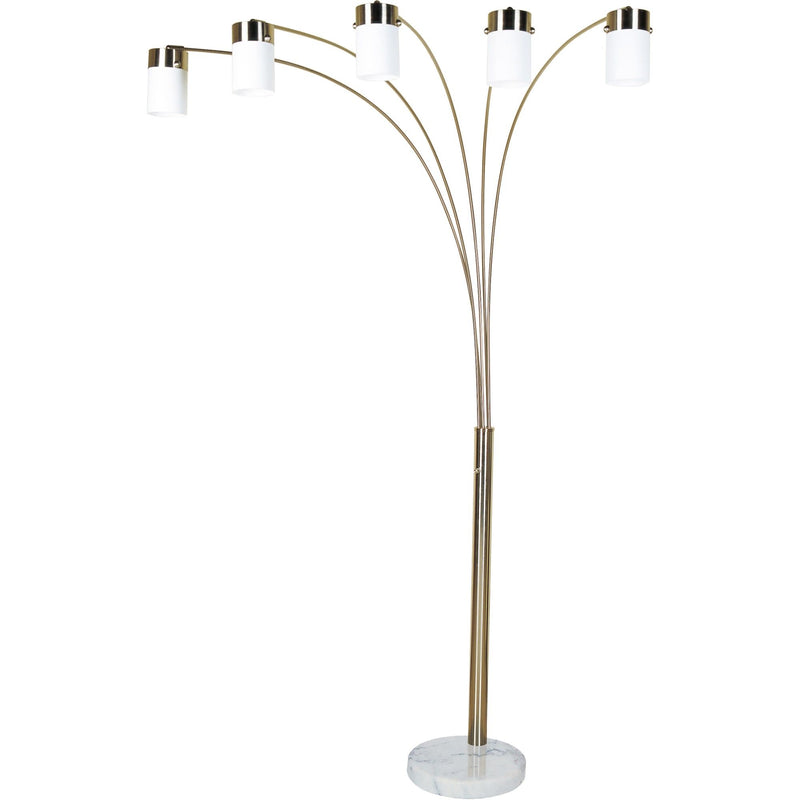 Five Metal Floor Lamp - Light Gold