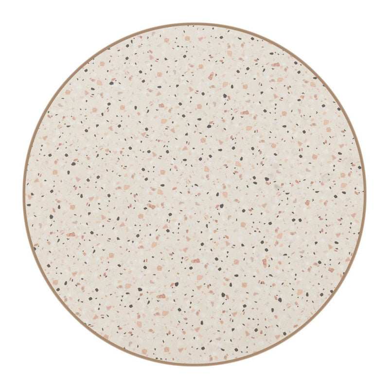 Faux Terrazzo Rounded Bar Table - Beige / Gold