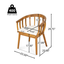 Load image into Gallery viewer, Klismos - Dining Armchair (Set of 2) - Teak / Beige
